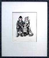 Iva Hüttnerová - Klaunova rodinka - grafika 